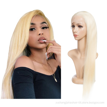 613 Closure Wigs For Black Women Human Hair Virgin Cuticle Aligned Hair blond Hd Lace Front Wig Straight 613 Full Lace Wigs